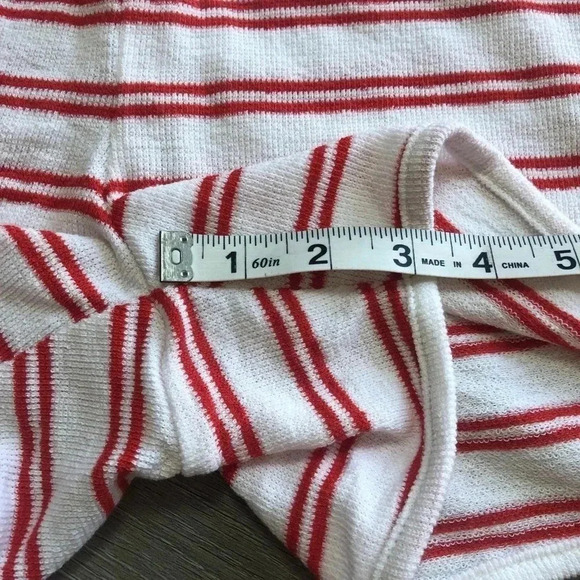 J. Crew Factory Towel Terry Stripped Pull On White/Red Shorts Size Small NWT - Picture 8 of 9